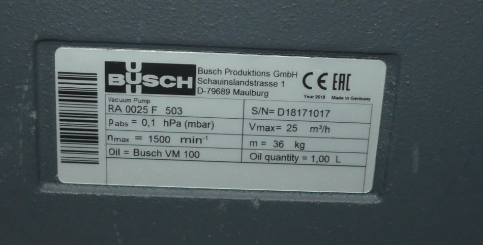 BUSCH R5 RA 0025F 503 Vakuumpumpe