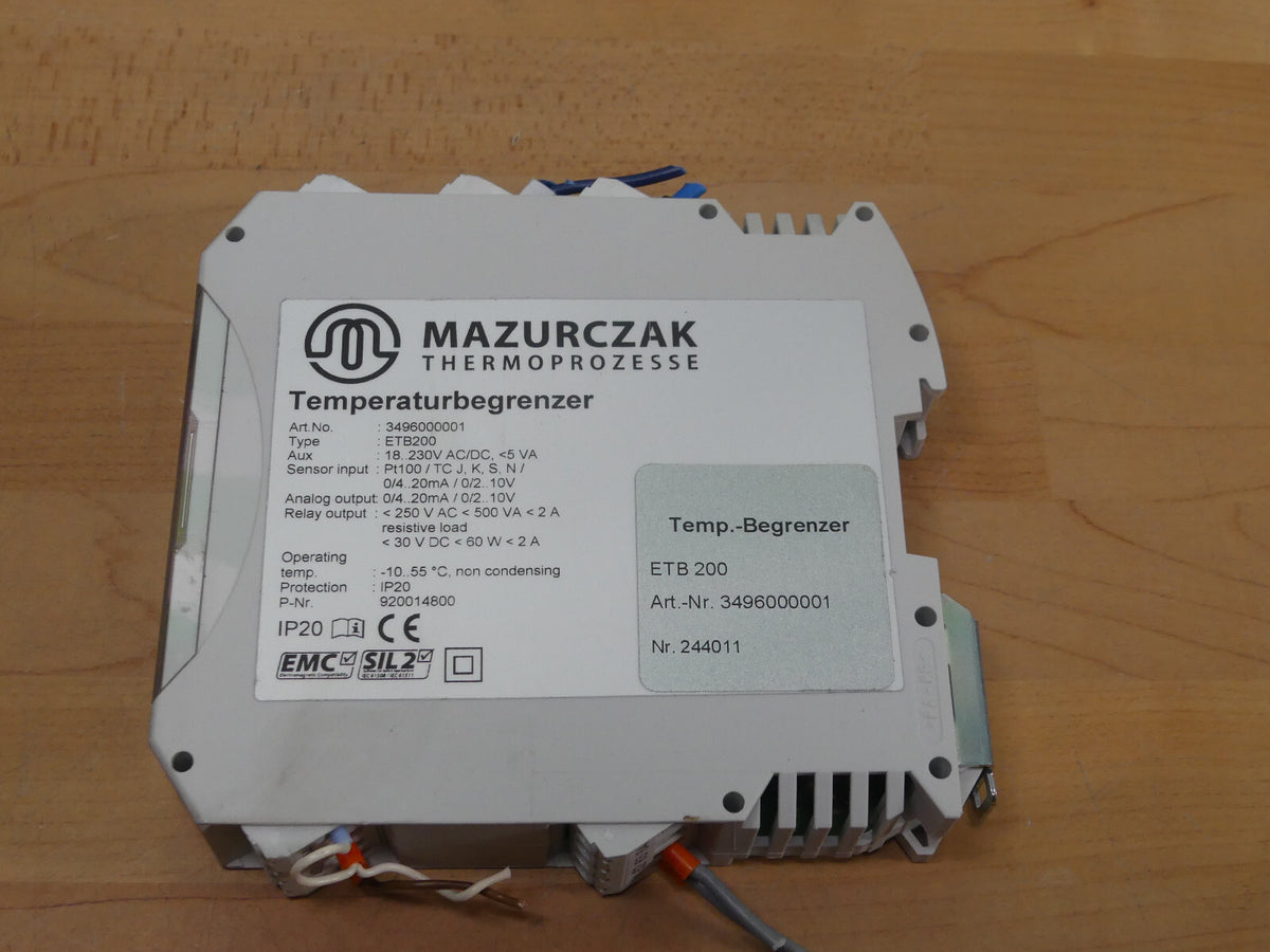 MAZURCZAK THERMOPROZESSE T emeraturbegrenzer ETB200