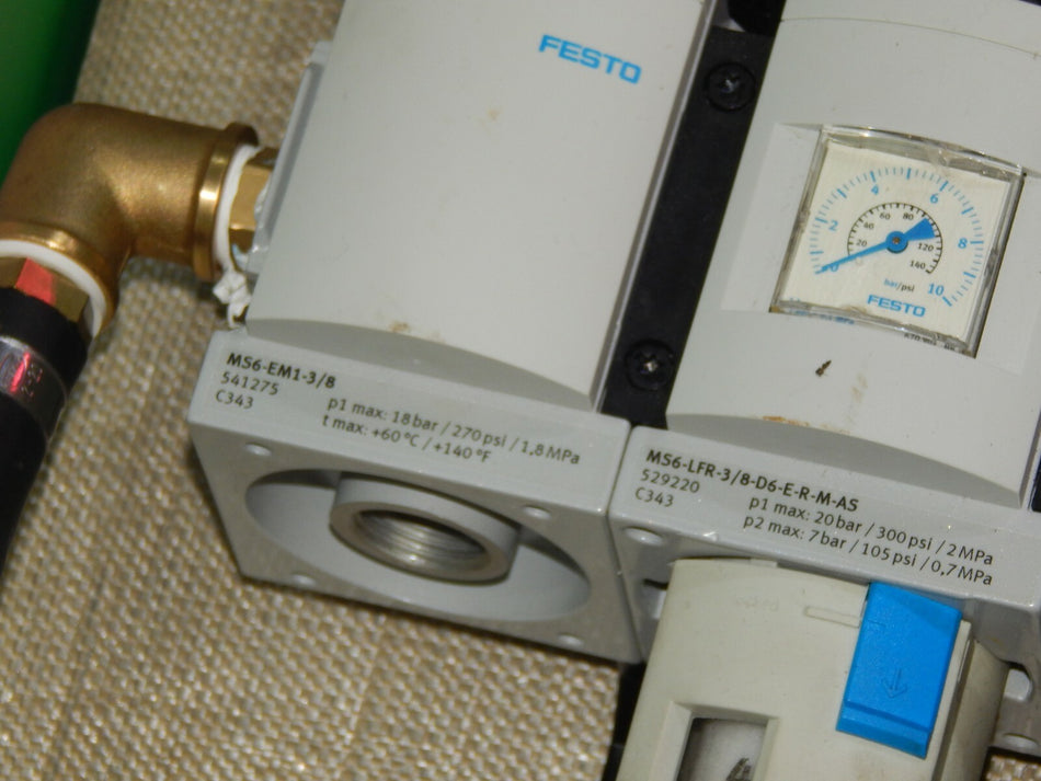 Festo MS6-LFR-3/8-D6-E-R-M-AS / MS6-EM1-3/8 / MS6-EE-3/8-10V24 / MS6-FRM-3/8-Y