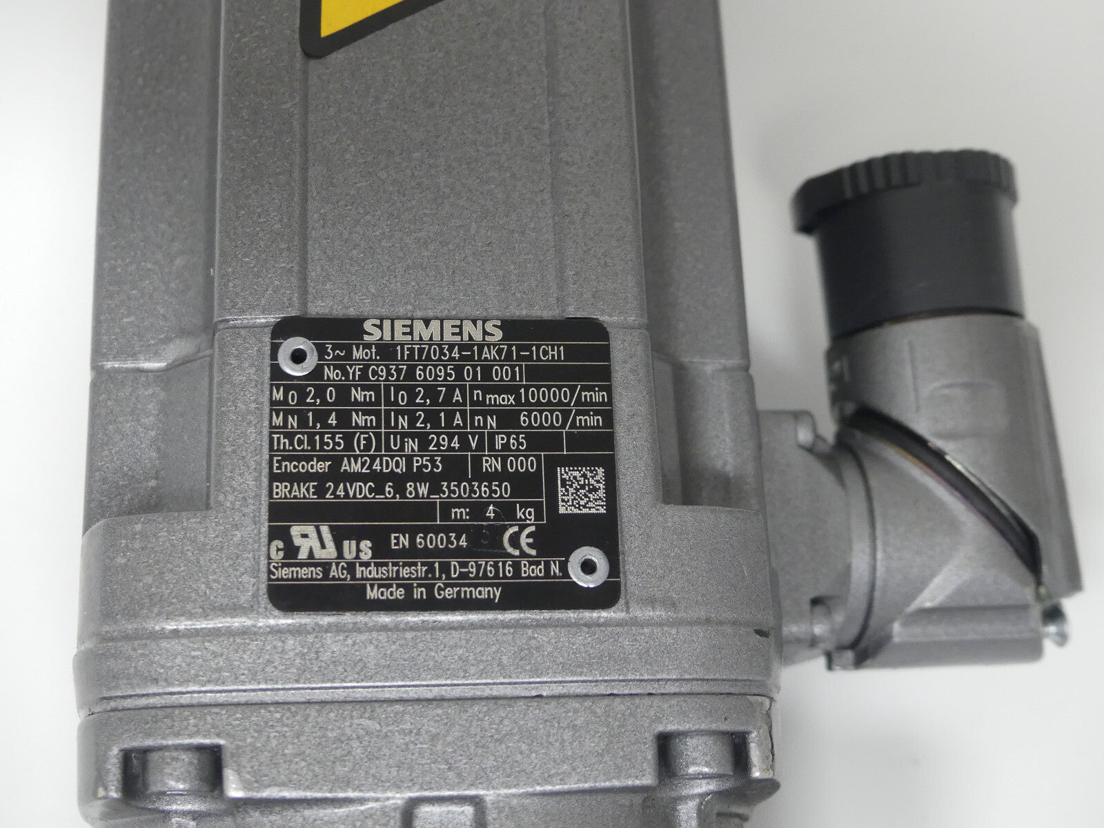 SIEMENS SIMOTICS S 1FT7034-1AK71-1CH1 leicht Beschädigt s.Bilder