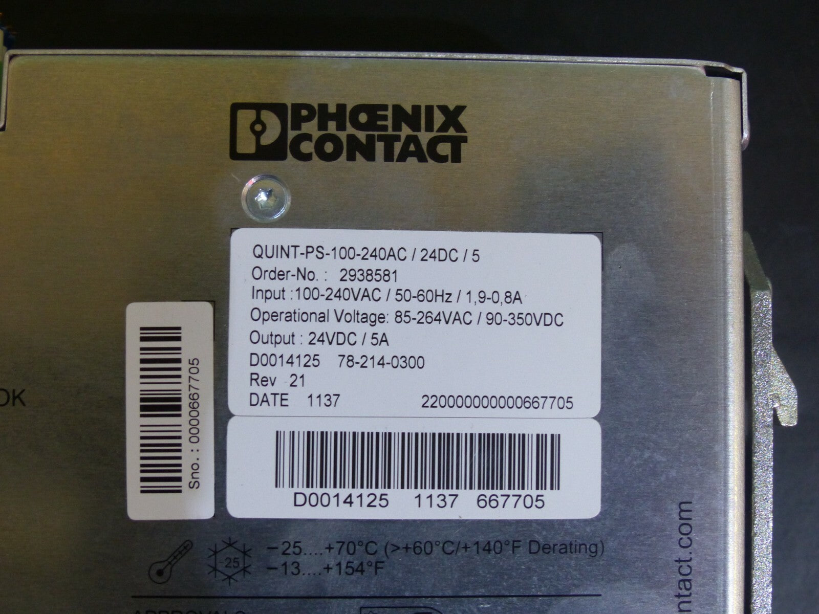 Phoenix Contact QUINT-PS*100-240AC/24DC/5