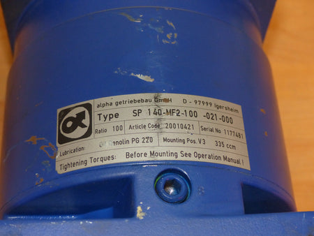Alpha SP-140-MF2-7-021-000 Gearbox Getriebe used s.Bilder