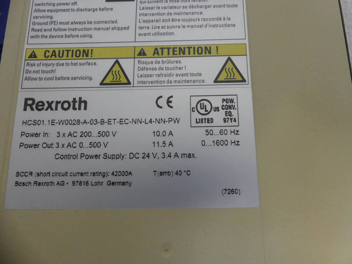 REXROTH HCS01.1E-W0028-A-03-B-ET-EC-NN-L4-NN-PW / MNR: R91173169