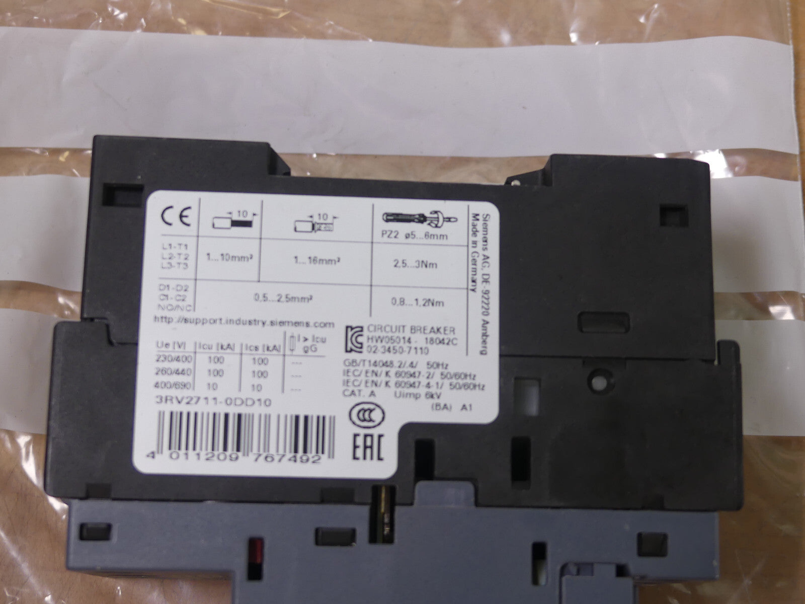 Siemens Dig.Industr. Leistungsschalter 3RV2711-0DD10