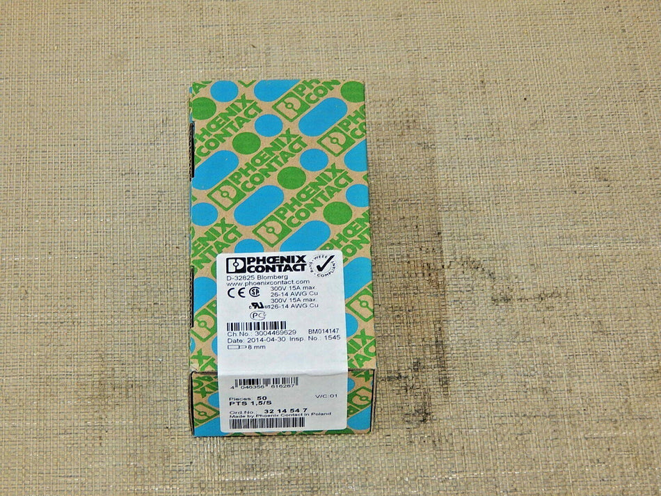50x Stück Phoenix Contact Durchgangsklemme PTS 1,5/S