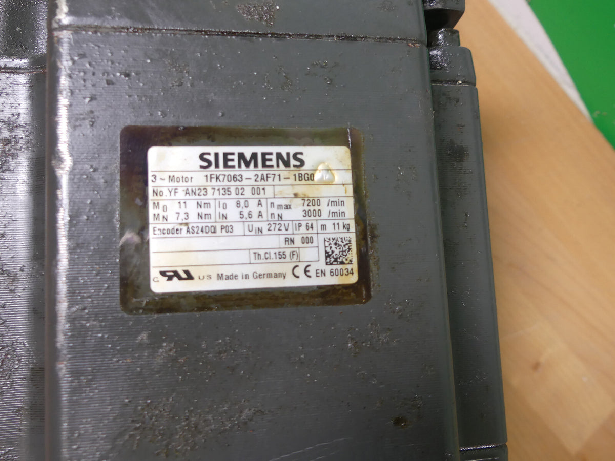 Siemens  Servomotor Motor 1FK7063-2AF71-1BG0