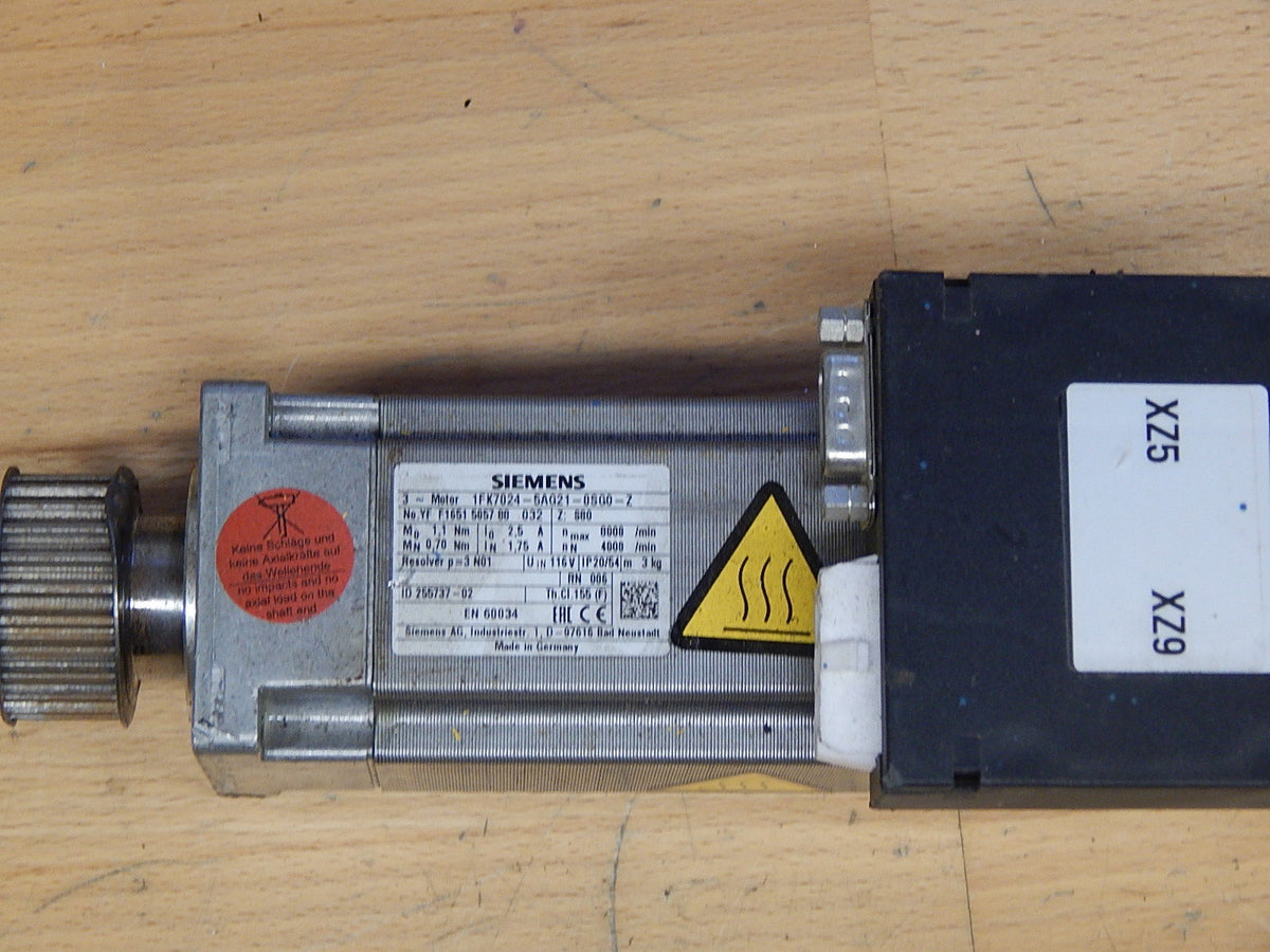 Siemens 1FK7024 5AG21-0SG0-Z Servomotor  Used