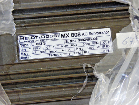 HELDT&ROSSI  MX 808 AC Servo Motor L 623 S  3000 U/min Used