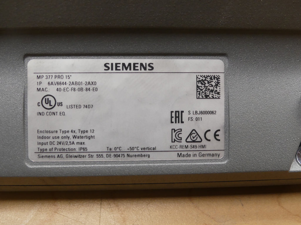 Siemens 6AV6 644-2AB01-2AX0   6AV6644-2AB01-2AX0
