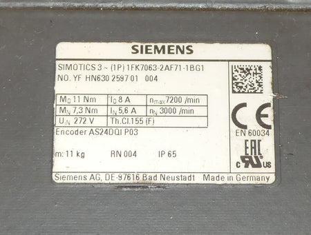 SIEMENS 1FK7063-2AF71-1BG1 1FK70632AF711BG1