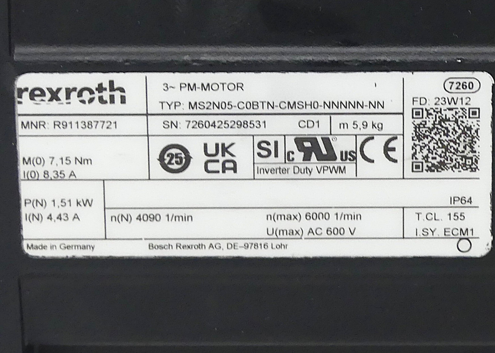 Rexroth MS2N05-C0BTN-CMSH0-NNNNN-NN  ( NEUWERTIG )