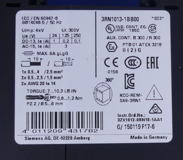 Siemens Sirius 3RN1013-1BB00