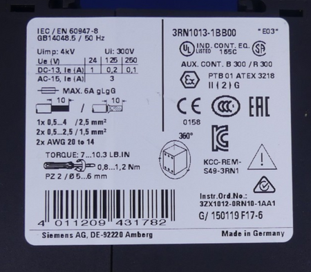 Siemens Sirius 3RN1013-1BB00