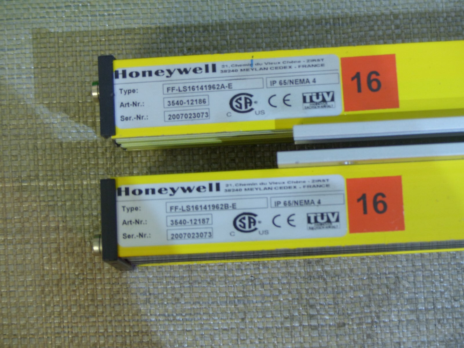  HONEYWELL FF-LS16141962A-E + FF-LS16141962B-E Sicherheit Licht Vorhang