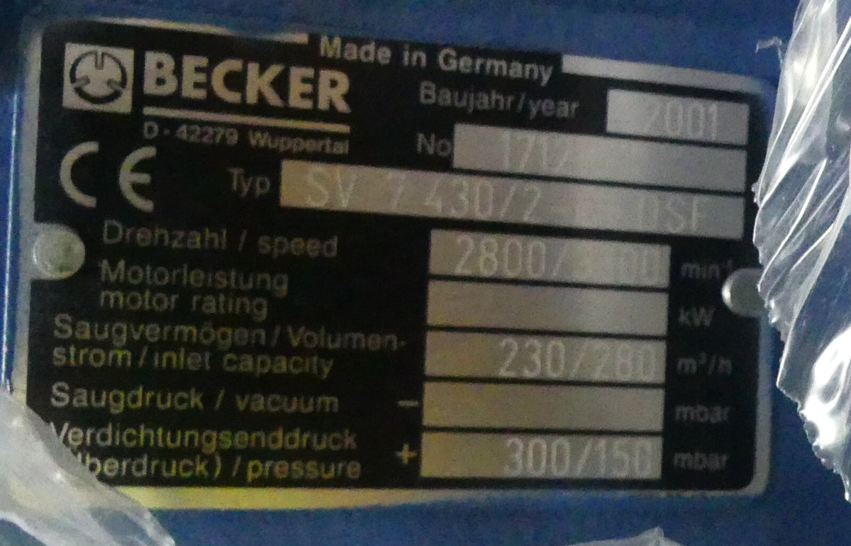 BECKER  SV 7.430/2-01 DSF  SV7.430/2-01 DSF