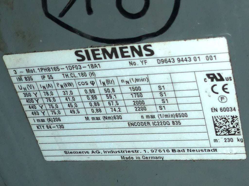 Siemens 1PH8165-1DF03-1BA1