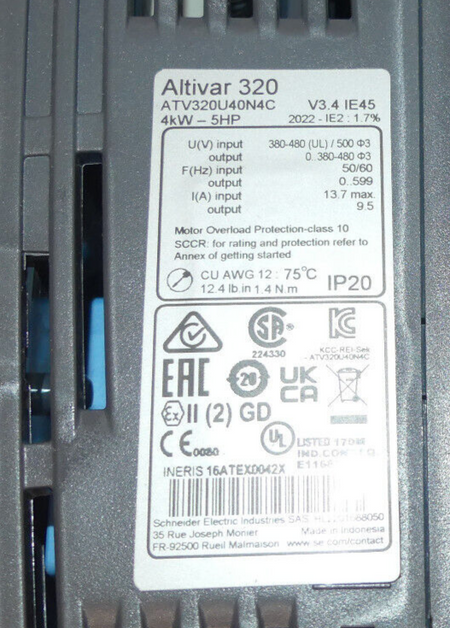 SCHNEIDER ALTIVAR 320 ATV320U40N4C