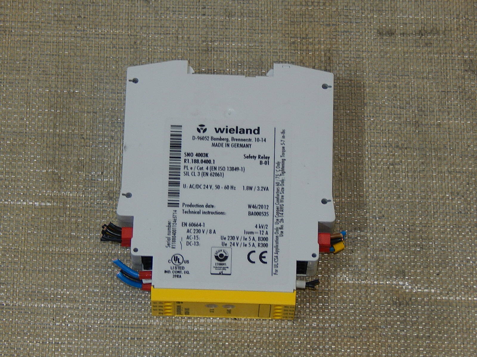 Sicherheitsschaltgerät Wieland SNO 4003K  used