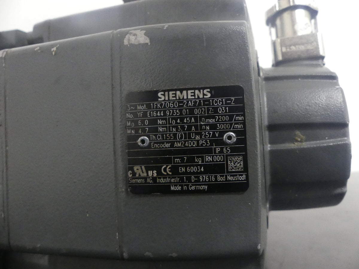 Siemens  Synchron Servomotor 1FK7060-2AF71-1CG1-Z