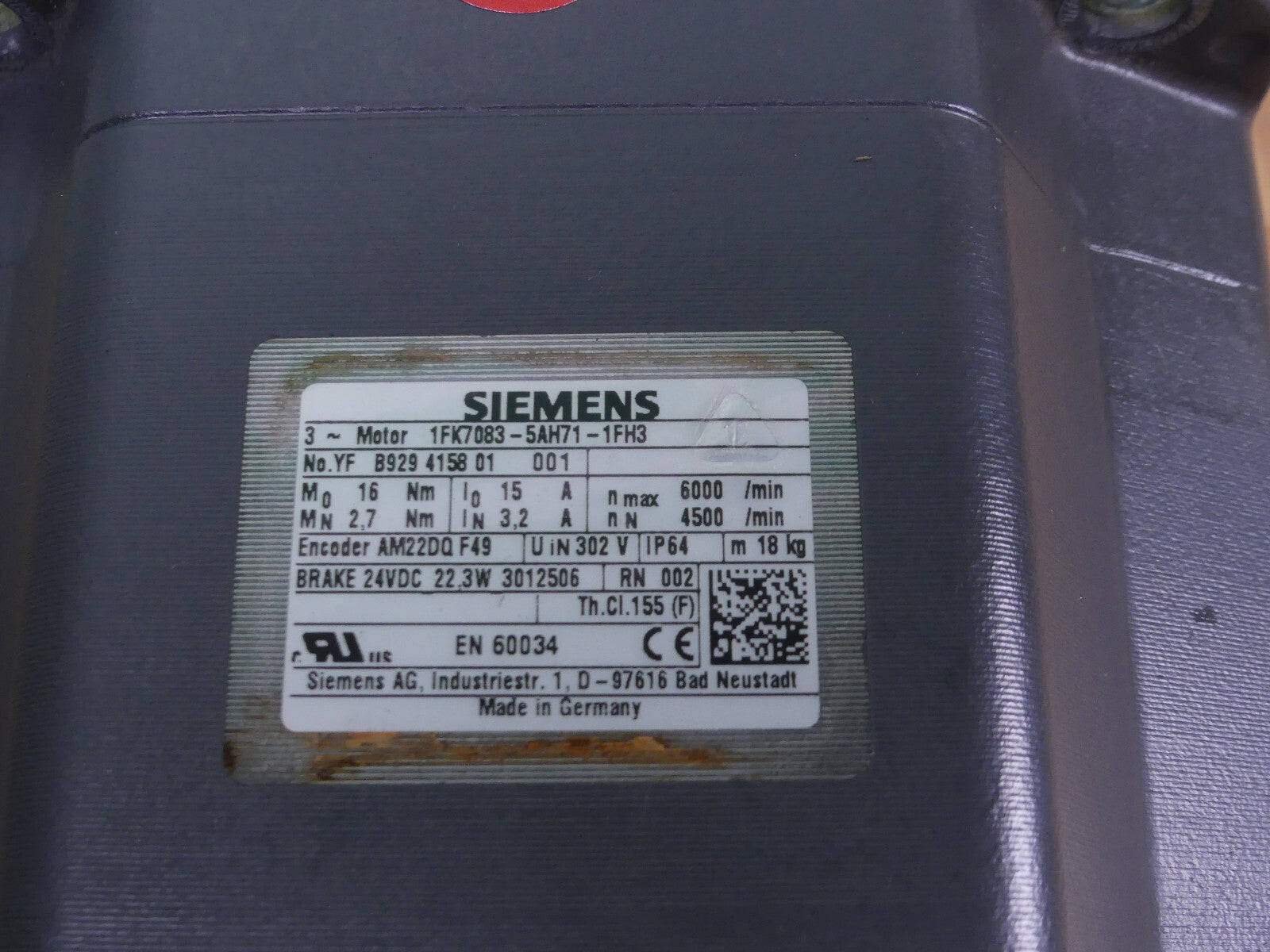 SIEMENS 1FK7083-5AH71-1FH3