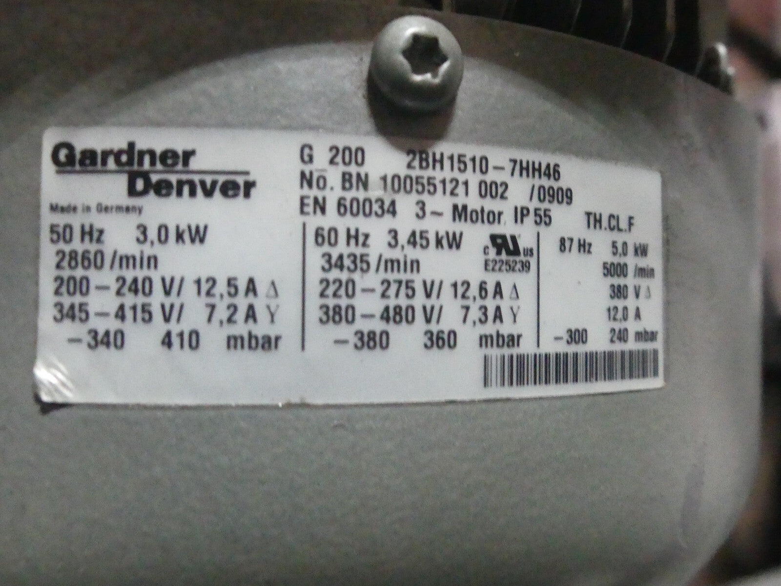 Gardner Denver G 200 2BH1510-7HH46 Seitenkanalverdichter Gebläse