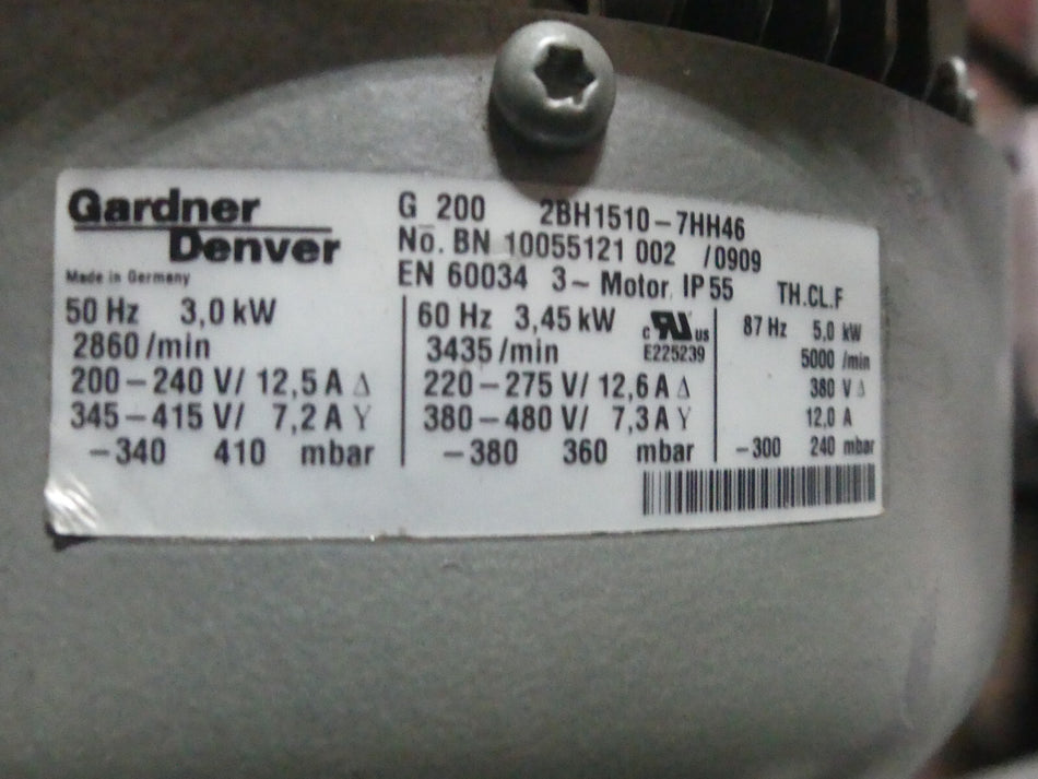 Gardner Denver G 200 2BH1510-7HH46 Seitenkanalverdichter Gebläse
