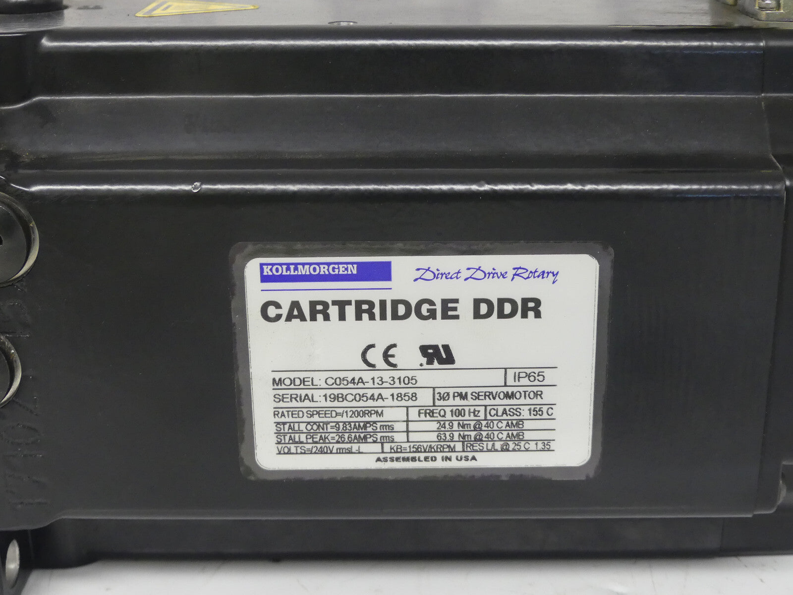 Kollmorgen Cartridge DDR C054A-13-3105  Direct Drive Rotary Servomotor