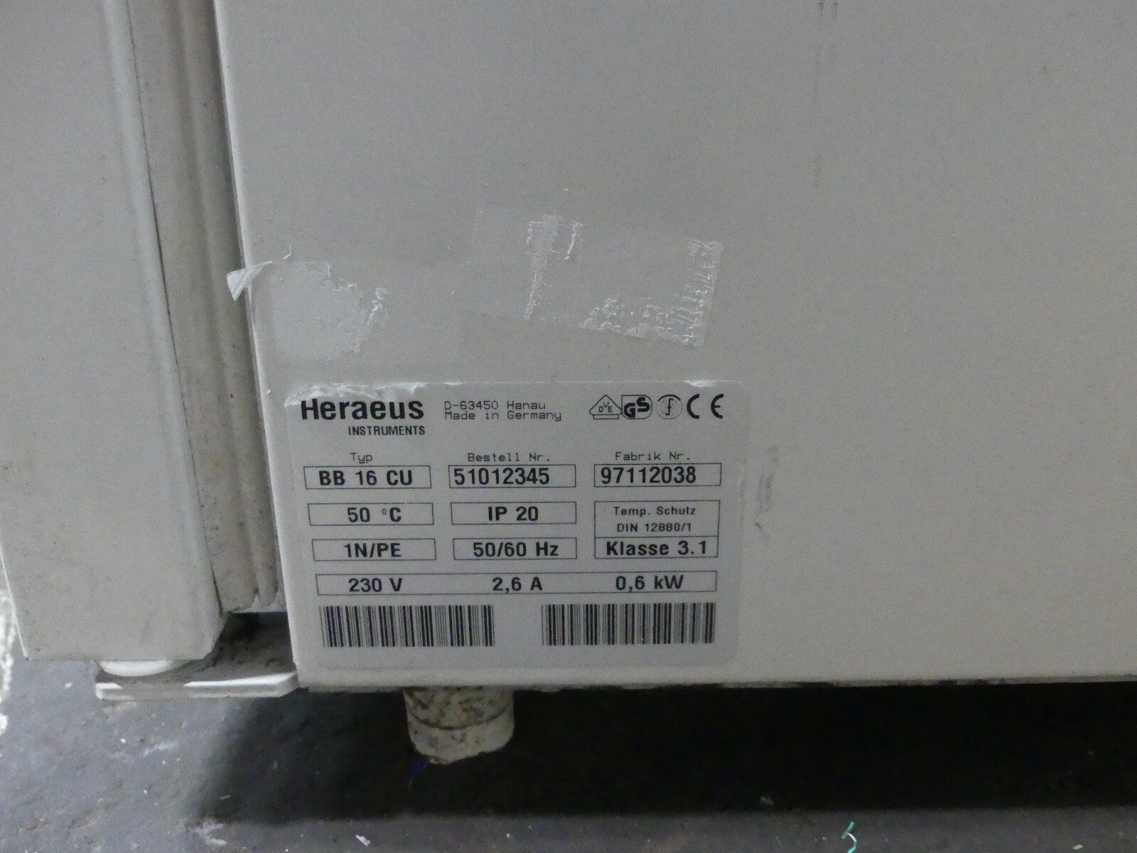 HERAEUS INSTRUMENTS FUNCTION LINE TYPE BB 16 CU INCUBATOR