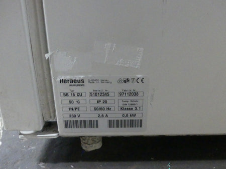 HERAEUS INSTRUMENTS FUNCTION LINE TYPE BB 16 CU INCUBATOR