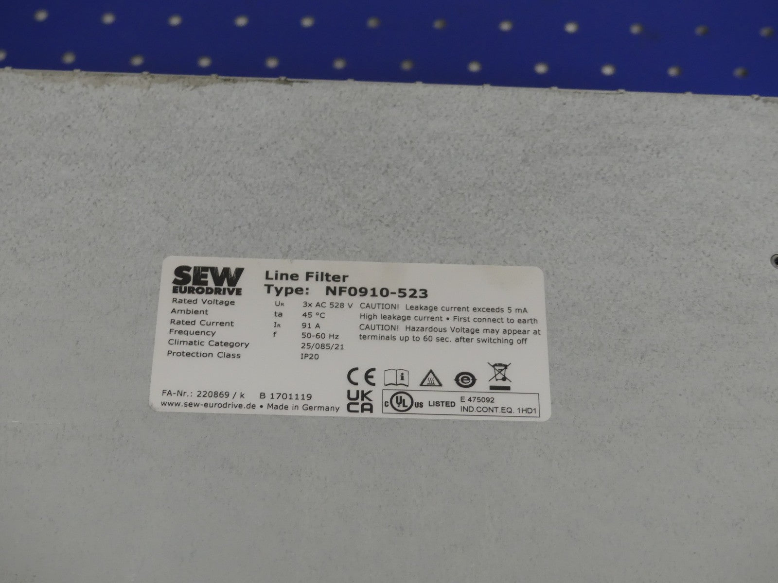 SEW LINE FILTER NF0910-523