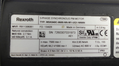 Rexroth MSK040C-0600-NN-M1-UG1-NNNN