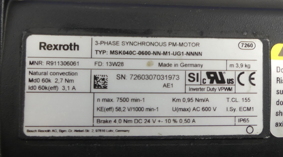 Rexroth MSK040C-0600-NN-M1-UG1-NNNN