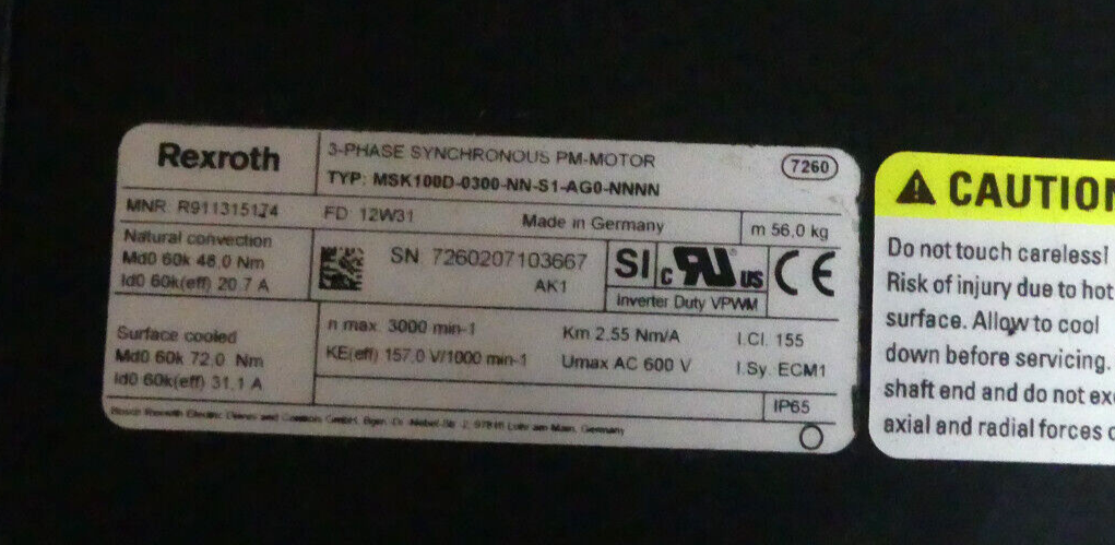 REXROTH MSK100D-0300-NN-S1-AG0-NNNN