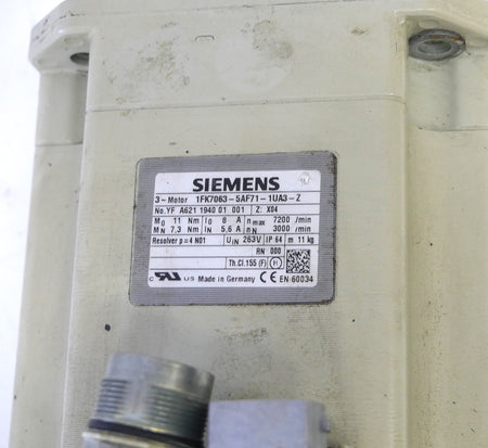 Siemens 1FK7063-5AF71-1UA3-Z Servomotor