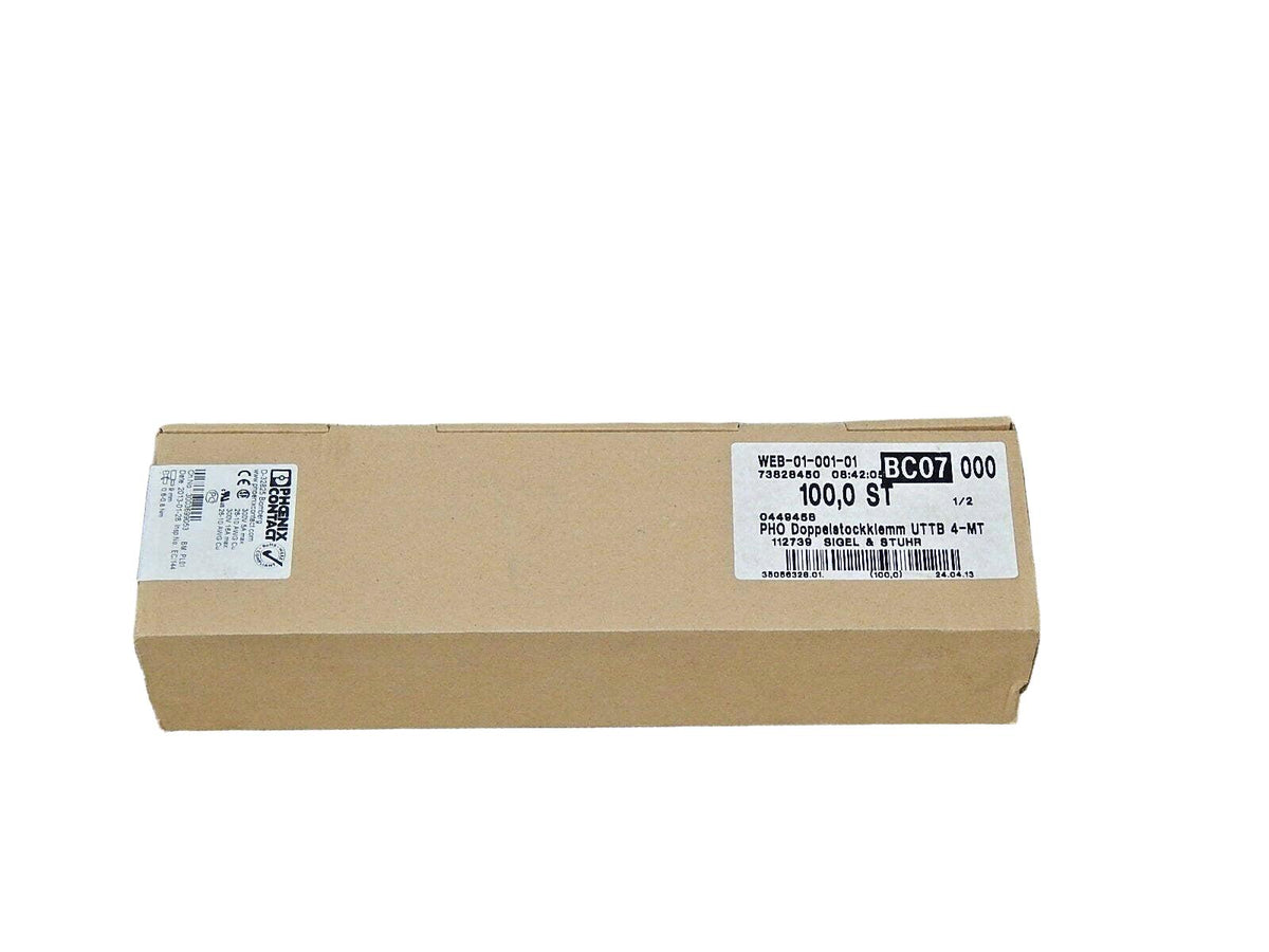  50 Stück Phoenix Contact Doppelstockklemme UTTB 4-MT  Ord.No.:3044775