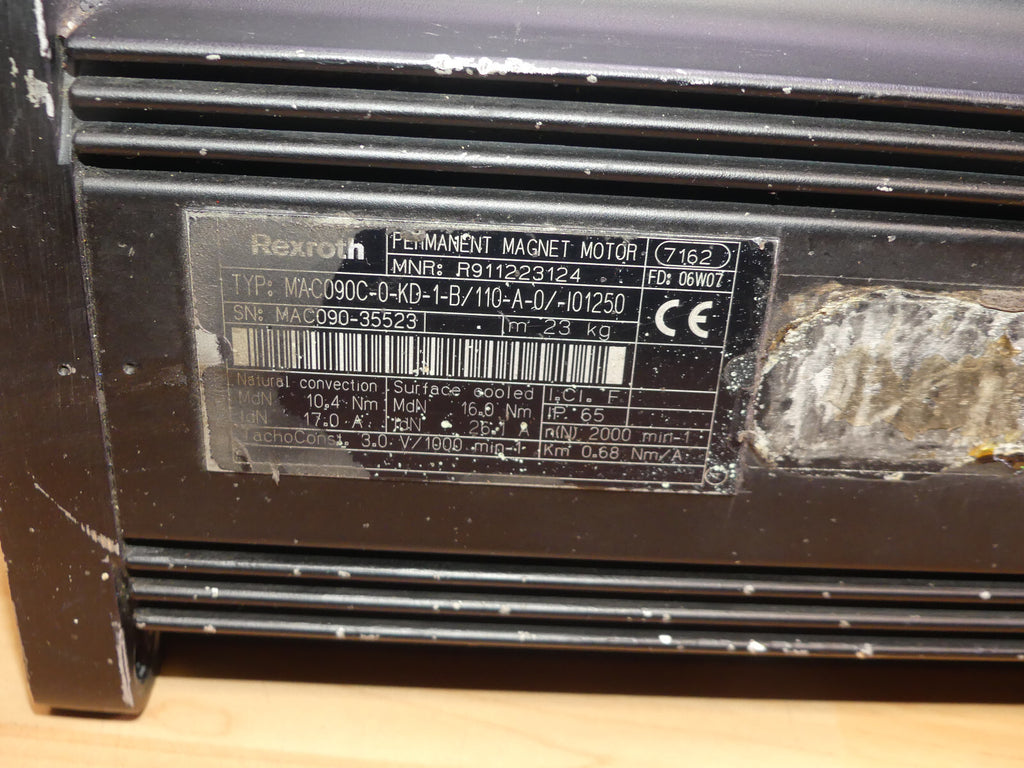 Rexroth Indramat Permanent Magnet Motor MAC090C-0-KD-1-B/110-A-0/-I01250