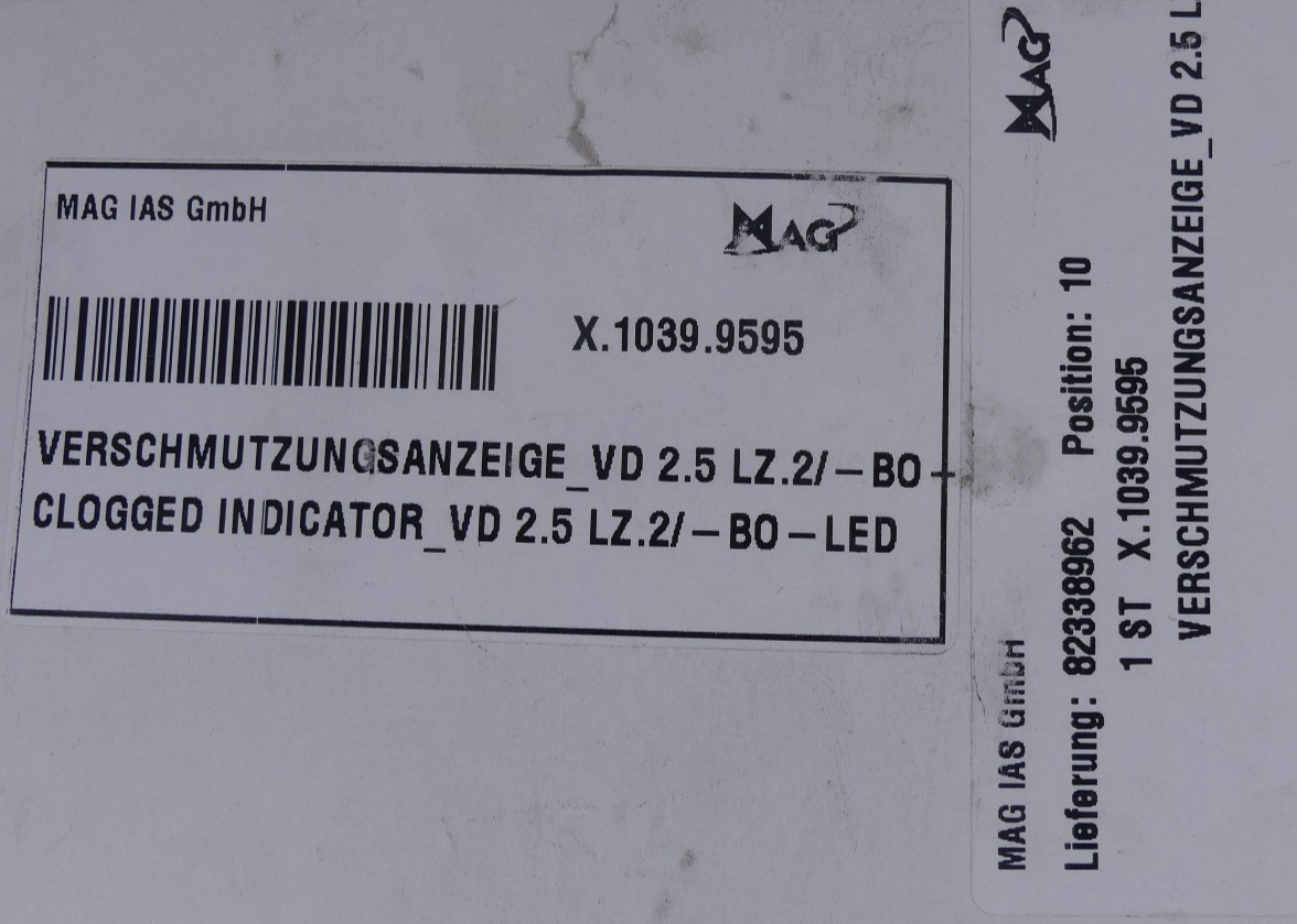 HYDAC Verschmutzungsanzeige VD5LZ.2/-V-B0-LED