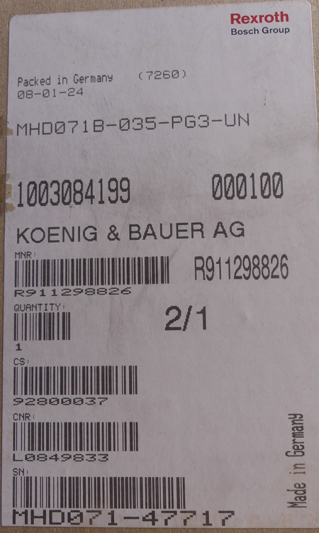 REXROTH MHD071B-035-PG3-UN