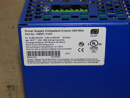 Competent Cosmo Power Supply 24V/40A  149001-71001 Used