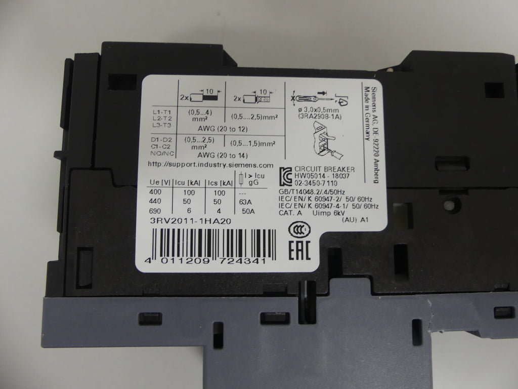 Siemens Sirus Leistungsschalter 3RV2011-1HA20