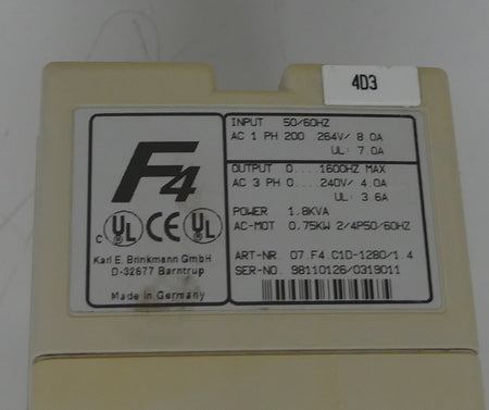 KEB COMBIVERT F4 07.F4.C1D-1280/1.4