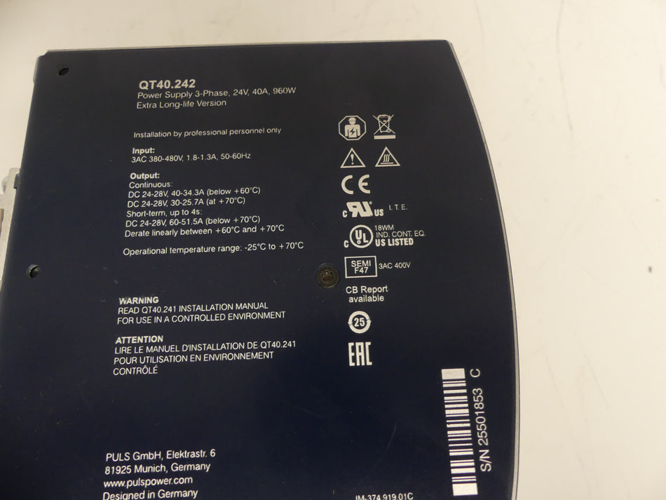 Puls Stromversorgung QT40.242 power supply