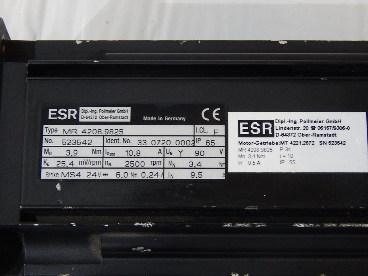 ESR Pollmeier GmbH AC-Servomotor  MR4208.9825  Used