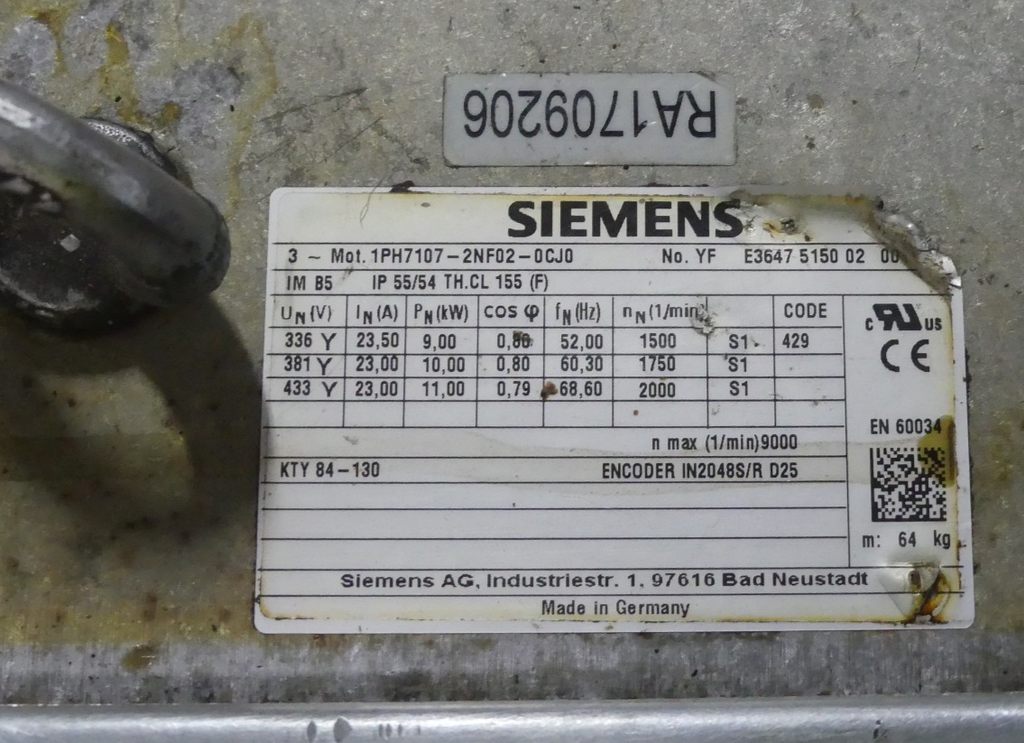 SIEMENS 1PH7107-2NF02-0CJ0