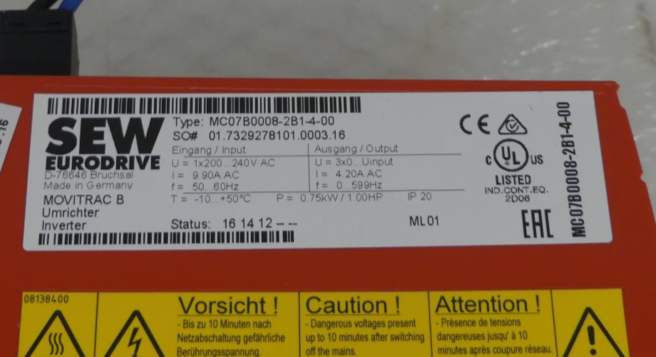 SEW-Eurodrive  MC07B0008-2B1-4-00
