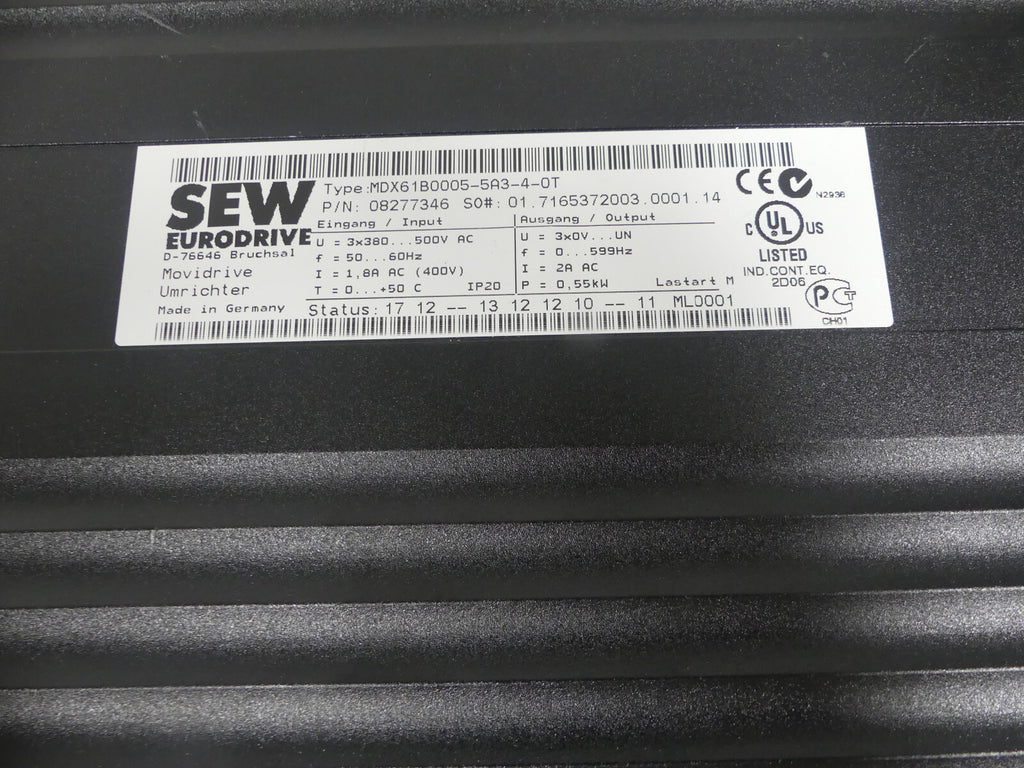 SEW Eurodrive Frequenzumrichter MDX61B0005-5A3-4-0T/DFP21B