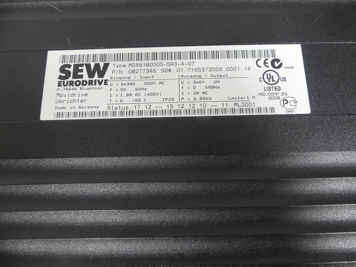 SEW Eurodrive Frequenzumrichter MDX61B0005-5A3-4-0T/DFP21B