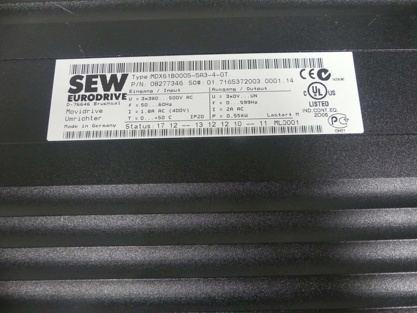 SEW Eurodrive Frequenzumrichter MDX61B0005-5A3-4-0T/DFP21B