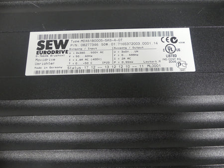 SEW Eurodrive Frequenzumrichter MDX61B0005-5A3-4-0T/DFP21B