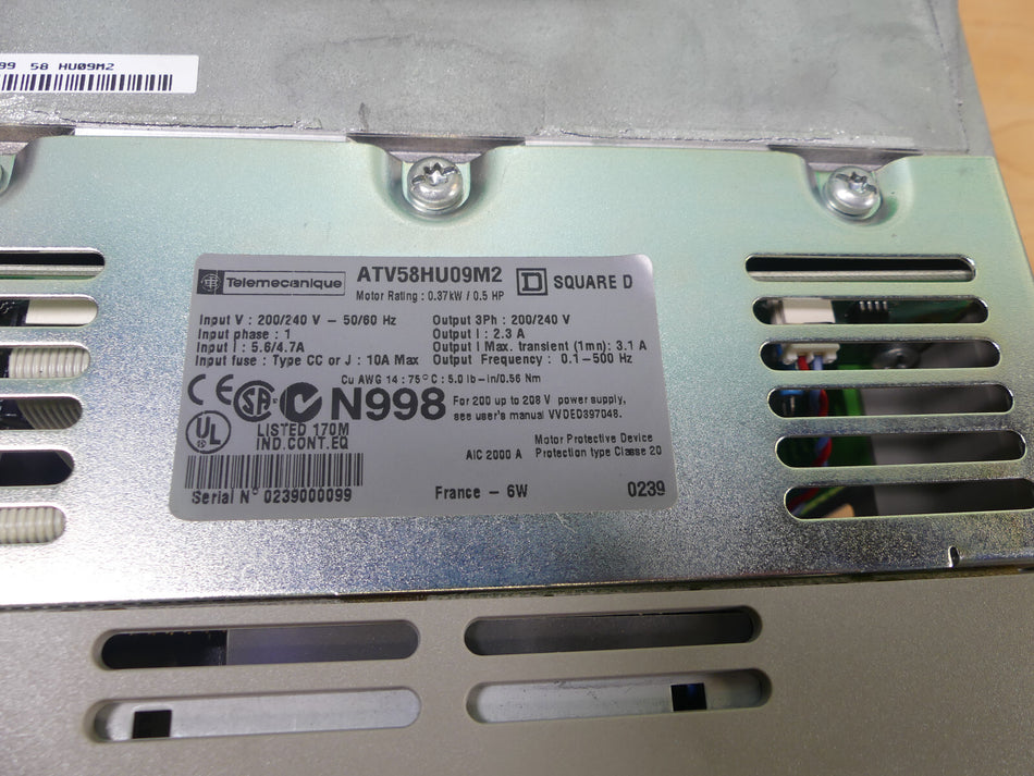 Telemecanique Altivar 58, Frequenzumrichter, ATV58HU09M2